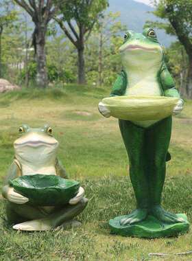 厂家直销现货供应仿真青蛙摆件户外玻璃钢动物雕塑园林景观小品