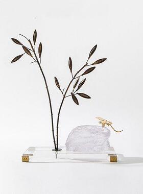 新中式件客厅堂酒店大玄关摆件饰金属工摆艺品会所MC-TY-46别墅禅