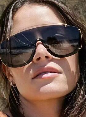 Women's Trendy Casual Sunglasswomen - Semi-Rimless Oversized