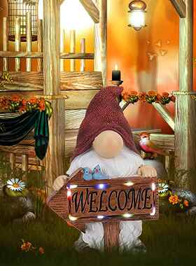 树脂摆件花园指示牌小矮人户外艺术摆件花园庭院树脂工艺品