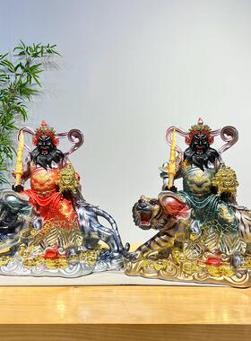 正财神赵公明骑虎摆件 中式风格财神爷像保平安国风饰品