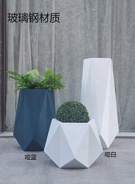 时尚in菱形落地花瓶玻璃钢公司前台酒店大厅会所微景观花艺摆设