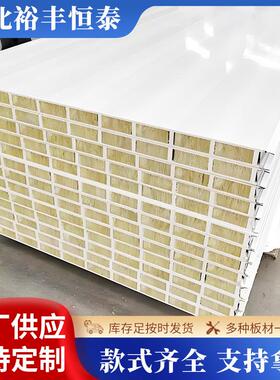 岩棉夹芯彩钢板净化板无尘车间厂房隔墙吊顶保温隔热板防火玻镁板