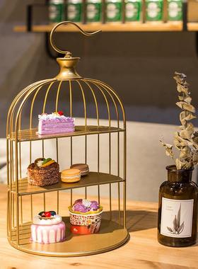 宴会铁艺鸟笼甜品架婚庆多层蛋糕点心架装饰摆件糕点复古复古风