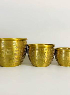 黄铜制作 金色百福缸 铜缸 百福缸 招米铜缸 线上爆款