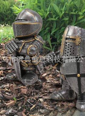 骑兵侏儒守卫树工艺花品摆件KnigW136ht Gno脂me士s Guard园摆件