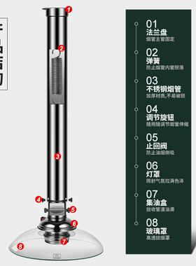 烤肉排烟管商用伸缩排烟管玻璃吸烟罩带灯排风设备韩式吸烟管道
