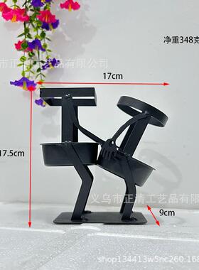 跨境新品 Unique Metal Wine Holder 独特的金属酒架家居装饰摆件