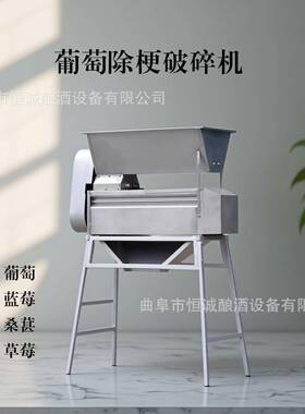 不锈钢葡萄除梗破碎机 葡萄酿酒整套设备 桑葚蓝莓去梗破碎一体机