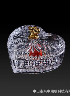 欧式水晶玻璃创意糖果盒全铜小鸟动物装饰盒客厅茶几餐厅饰品盒