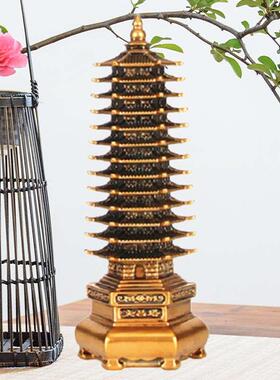 文昌塔铜摆件13层十三层客厅书桌学生家居装饰品树脂木工艺品