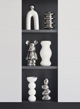 现代轻奢高级感抽象异形艺术陶瓷花瓶摆件客厅酒柜设计装饰品摆设
