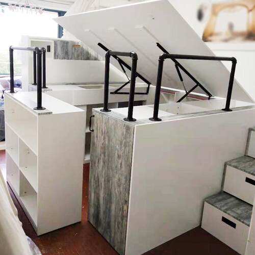 小户型公寓儿童房上下子母床多功能组合半高衣柜床二胎床全屋定制 - 图0