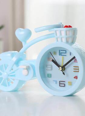 爱心自行车闹钟 创意造型动感桌面摆件 儿童闹钟 趣味学生定制