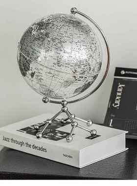 客厅摆装饰高品轻奢风档创透意明地球仪书桌卧室件办公室桌ali-80