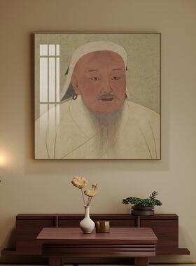 元太祖成吉思汗装饰画历史古代伟人元朝皇帝内蒙古饭店背景墙挂画