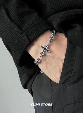 Retro Flame Cross Bracelet For Men Woman Hip Hop Titanium St