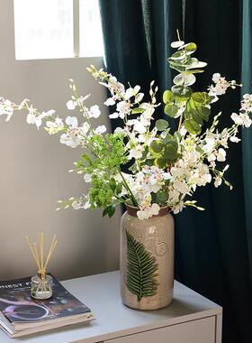 知根 北欧跳舞兰仿真花摆设客厅室内装饰花束插花餐桌干花瓶摆件