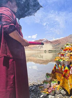 2025年塔尔 密宗 代埋地藏黄财神如意宝瓶增加福报资粮智慧摆件