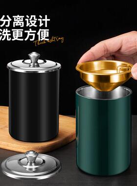 不锈钢烟灰缸家用防摔防烟味带盖客厅办公室高端大气上档次防飞缸