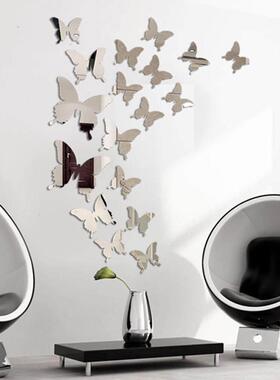 12Pcs/lot 3D Butterfly Mirror Wall Sticker Decal Wall Art Re