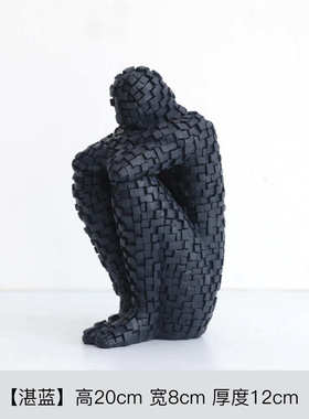 装饰品创意摆件人物工艺树脂轻北欧样板间书房风摆设像素奢造型