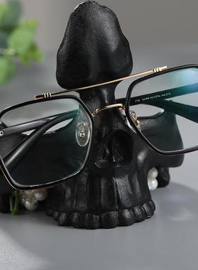 跨境亚马逊眼睛架骷髅头摆件眼睛店装饰支架办公室桌面装饰品造型