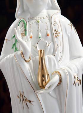 陶瓷南海观音菩萨站观音观音菩萨佛像陶瓷饰品安全