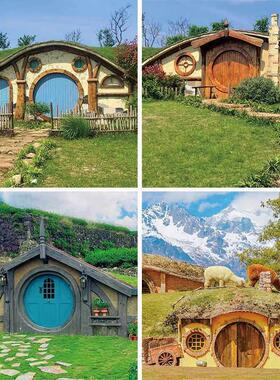 户外霍比特小屋摆件园林景区农场网红拍照打卡背景墙造景装饰小品