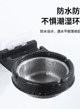 创意厕所免打孔菸灰缸宾馆酒店KTV无痕可分离壁挂式不锈钢菸灰盒