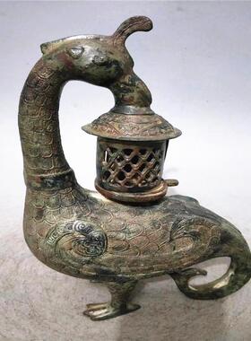 厂家古玩工艺品复古做旧收藏铜器（仿鸟宫灯）摆件
