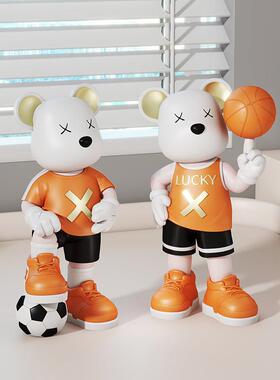 运动暴力熊桌面小摆件客厅电视柜书桌玄关酒柜装饰品乔迁开业礼品