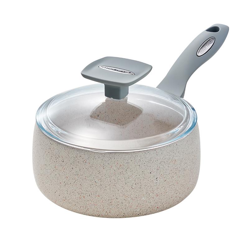 moneta意大利进口麦饭石奶锅不粘锅家用婴儿宝宝辅食锅煎煮蒸汤锅 - 图0