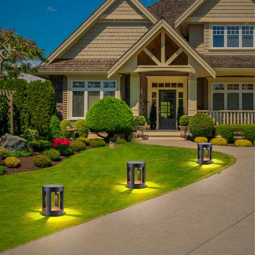 ld户外碧宇太阳能草坪灯插地灯四e柱草地明四面光围墙照柱头庭发 - 图1