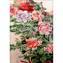 Embroidery handmade biking embroidery < Flower Kaifu expensive > Masters work True silk Home Residence Decoration Hanging Painting Collection Gift