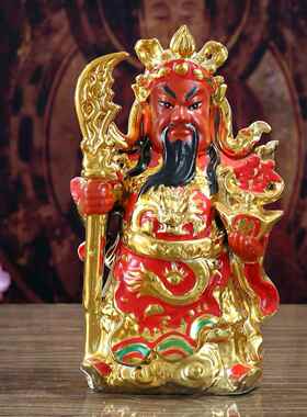 新款陶关瓷公关武羽财神关二爷佛像家居摆店铺件