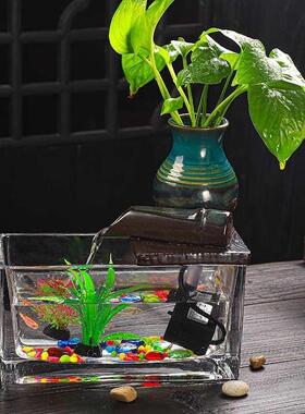 悬壶循环流水摆件配件搭配玻璃小鱼缸喷泉加湿器客厅办公室桌