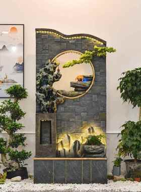 中式假山喷泉循环庭院别墅落地水幕墙屏风隔断流水墙摆件装饰水景