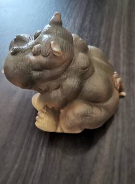 非洲装饰管道池塘喷水器雕像水景树脂 摆件出水犀牛花盆装饰摆件