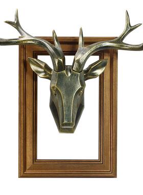 跨境 创意现代简约鹿头树脂工艺壁挂 墙面客厅背景墙装饰礼品