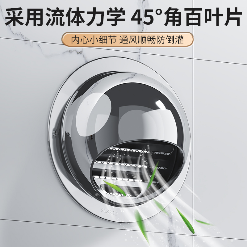304不锈钢风帽外墙出风口油烟机排烟管防雨罩通风口排气扇透气网 - 图2