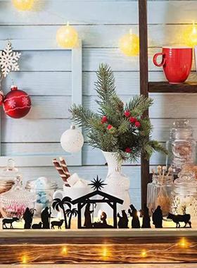 热卖圣诞灯饰金属摆件 圣诞节铁艺蜡烛台 装饰品茶灯架