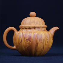 Real Force Pine Teacher Section Clay Teacher Section Clay Glitter Imitation Wood Grain Ribs Tattooing Ball Yiching Purple Sand Pot 300cc