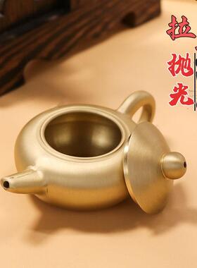 黄铜3D立体小茶壶工艺摆件助君好运手把茶壶复古小铜器地摊货源