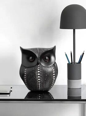 AOD北欧头鹰创摆件脂件动物意艺术客厅电树视柜玄关桌面猫家居软