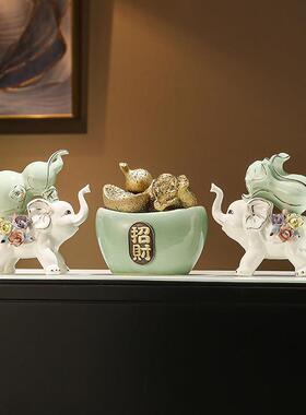 入户玄关放钥匙收纳摆件客厅玄关置物架招财元宝装饰乔迁新居礼品