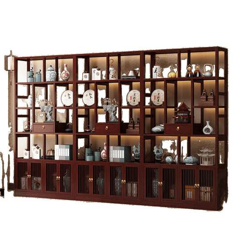 家用博室古阁见详情架新中式茶柜置物架茶叶架摆示件展示柜办公多 - 图3