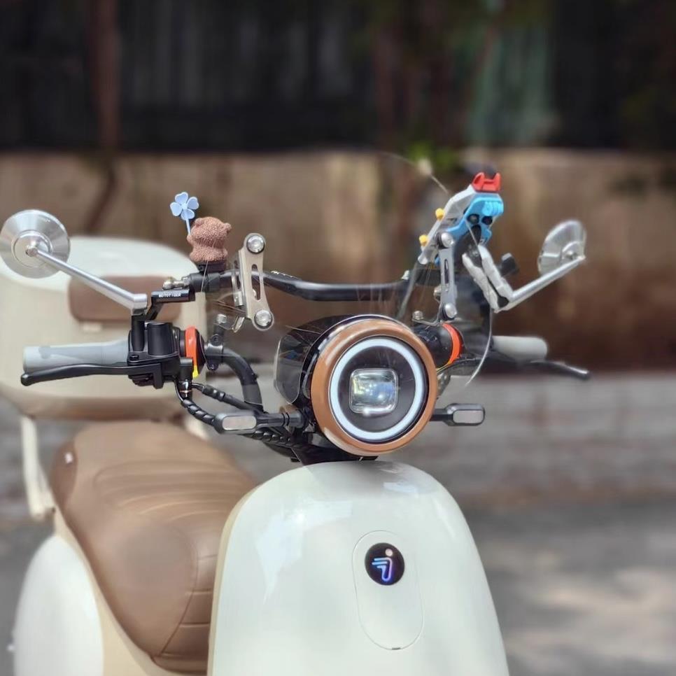 九号Q80/85C90C小QMIX加改装复古挡风玻璃板前货架支架配件 - 图0