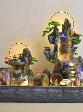 大号假流喷泉落庭院鱼池客厅鱼缸阳台景观山生财循环水景地水EJP