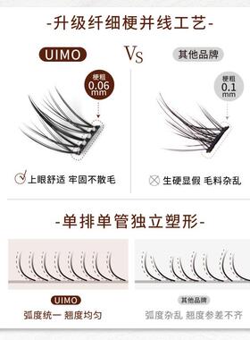 UIMO免胶假睫毛狐系里斯本漫画睫2026热卖眼睫毛